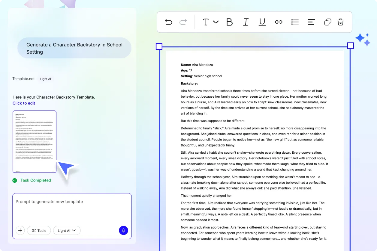 Free AI Character Backstory Generator, Create Character Backstory Writer Online